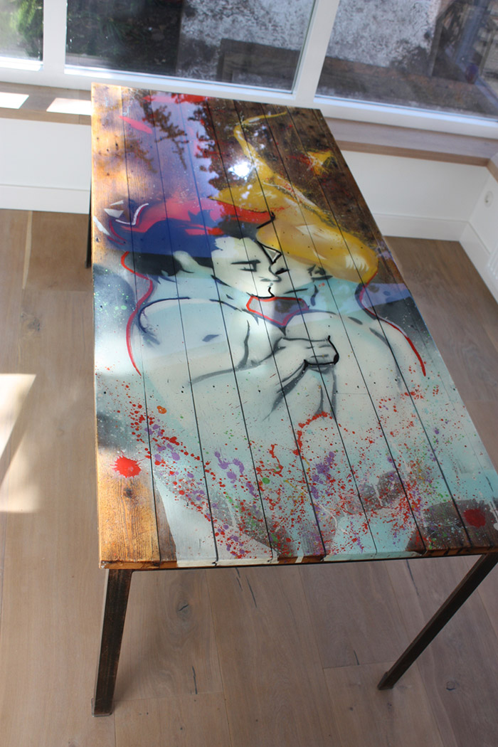 Graffiti tafel in epoxy